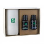 Electronic Diffuser with Two Essential Oil 15 Ml. Dropper Bottles in Gift Box Custom Printed