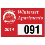 White Reflective Rectangle Parking Permit Decal (3"x 2") with Logo
