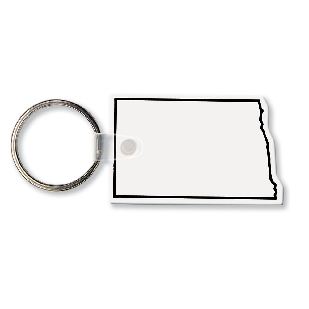 Logo Branded North Dakota State Shape Key Tag (Spot Color)