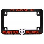 Personalized Motorcycle License Plate Frame - Black Plastic
