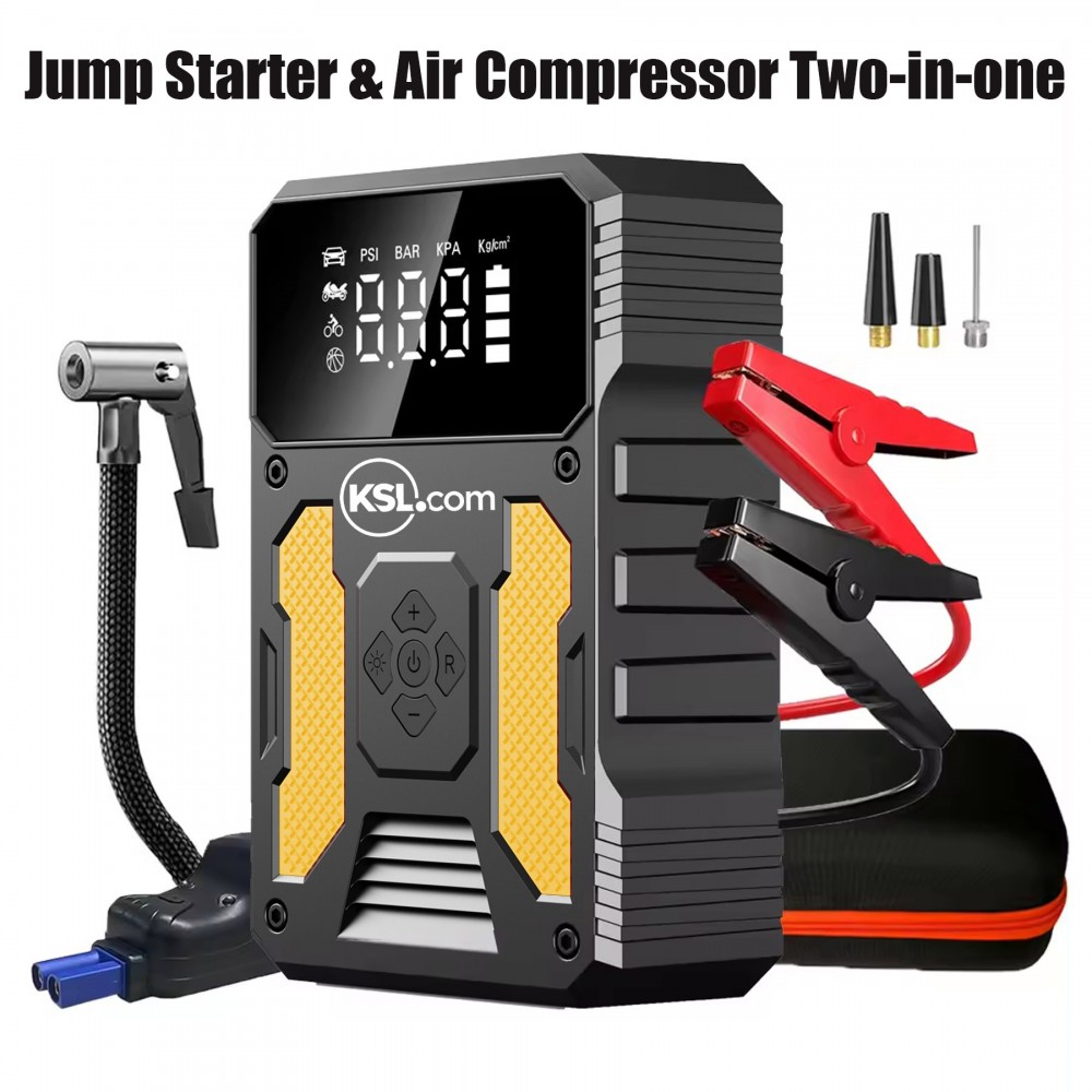 3000A Emergency Battery Booster Jump Starter with Emergency Tire Inflater Compressor with Logo