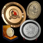 Etched Brass Medallion Award Plate (8") Laser-etched