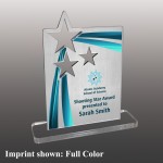 Custom Small Triple Hollow Star Top Full Color Acrylic Award