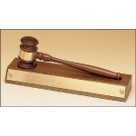 Removable Gavel on an Walnut Base. 3" wide x 11 1/2" long Laser-etched