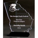Custom Etched Great State of Georgia Award on a Black Base - Acrylic (7 9/16"x5 13/16")
