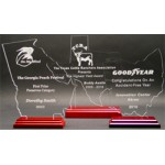 Great State of New Jersey Award w/Rosewood Base - Acrylic (9 5/8"x3 11/16") Logo Imprinted
