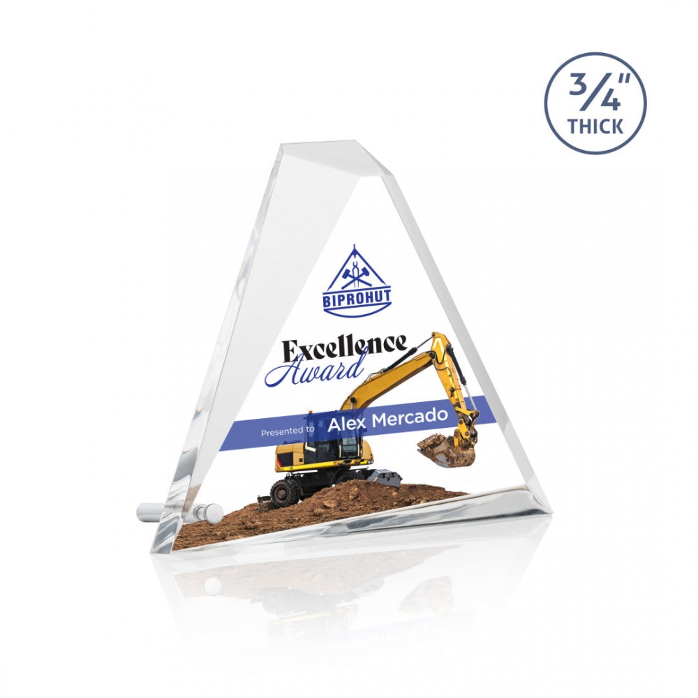 Custom VividPrint Award - Mosaic Triangle/Silver 7" Wide