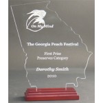 Great State of Georgia Award on a Rosewood Base - Acrylic (9 13/16"x7 3/4") Custom Etched