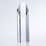 Hexagon Tower Optic Crystal Award - Large Custom Etched