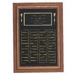 Customized Roster Series Walnut Perpetual Plaque w/36 Brass Plates & Black Velour Background (18"x 25")