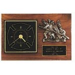 Personalized Wexford Series American Walnut Firematic Award Plaque w/Clock (12"x 18")