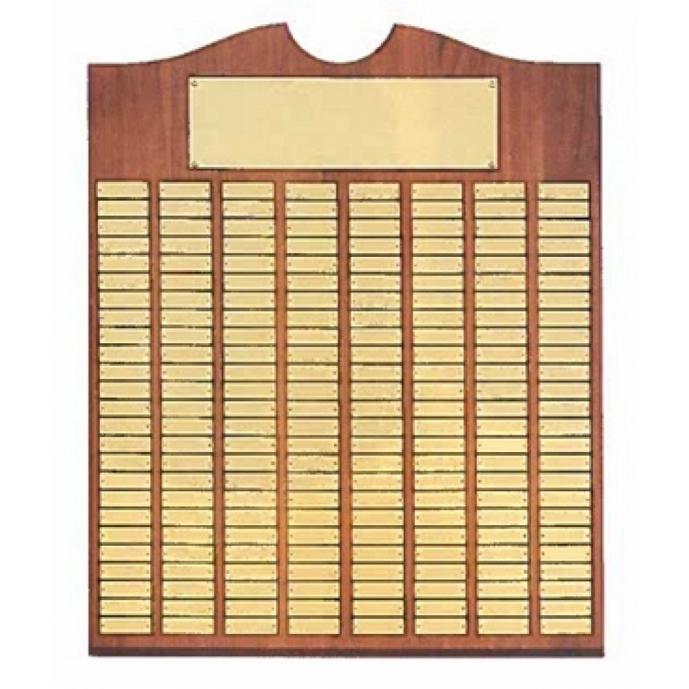 Personalized Airflyte Roster Series American Walnut Plaque w/60 Brushed Brass Plates & Top Notch