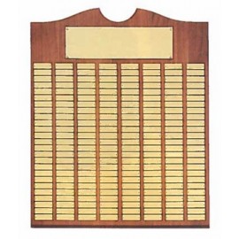Airflyte Roster Series American Walnut Plaque w/12 Brushed Brass Plates & Top Notch with Logo