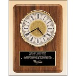 Solid Brass Diamond-Spun Bezel Clock w/Glass Lens & Ivory Dial (11"x 15") with Logo
