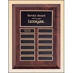 Airflyte Cherry Finish Perpetual Plaque w/12 Black Brass Plates with Logo
