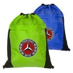 Promotional Two Color Drawstring Side Mesh Accents Backpacks