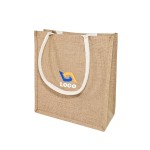 Jute Grocery Tote Bag with Logo