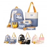 Personalized 5PCS Set Premium Canvas School Backpack