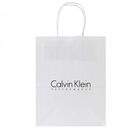 White Kraft Shopping Bag (8.5"x4.5"x10.25") Custom Printed