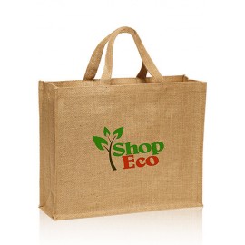 Custom Imprinted Large Jute Tote Bags (16.5"x14")