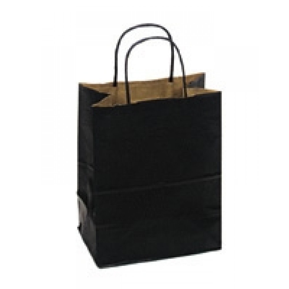 100% Recycled Tinted Tan Kraft Paper Shopping Bag 8"x4 3/4"x10 1/4" Logo Imprinted