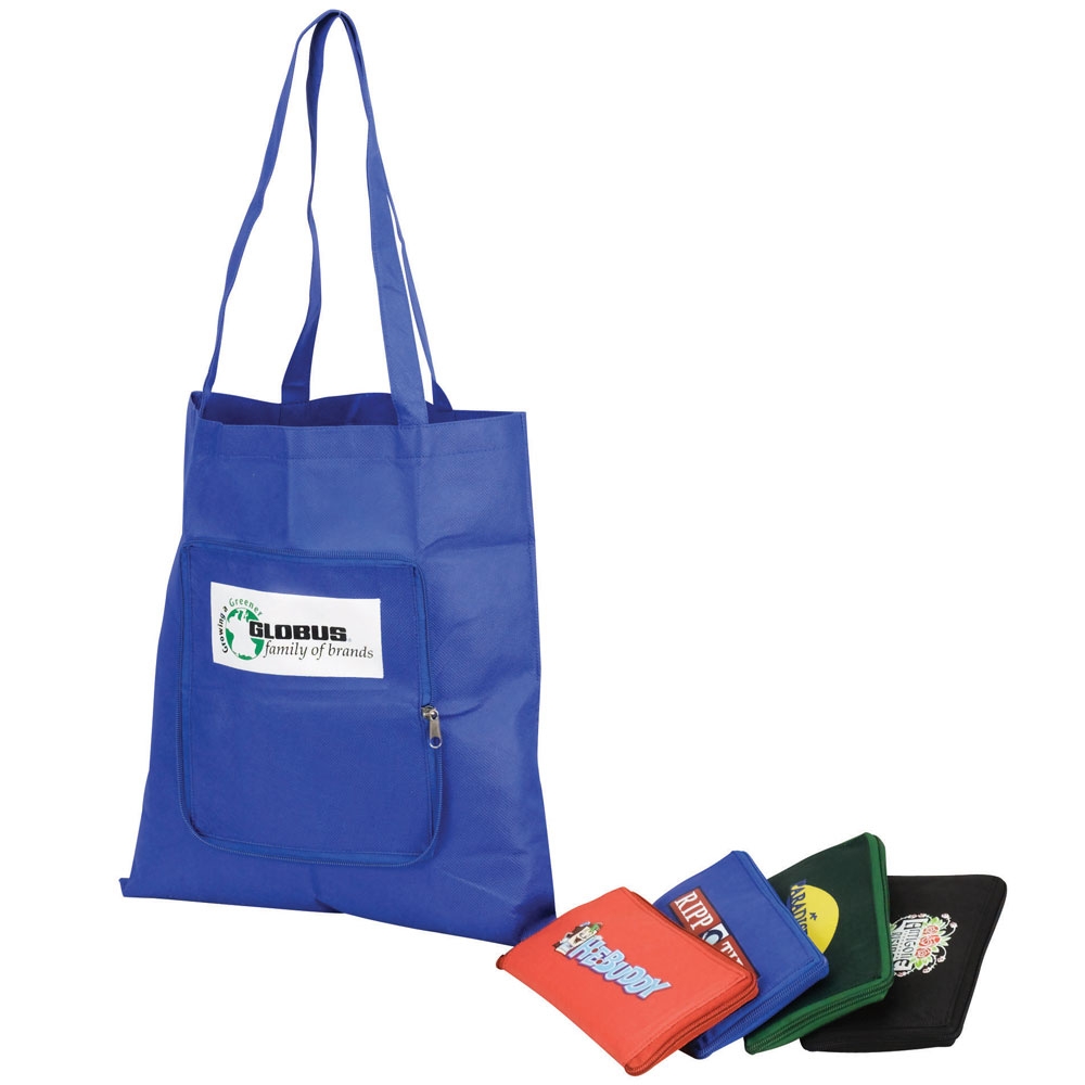 Custom Imprinted Non-Woven Folding Tote Bag