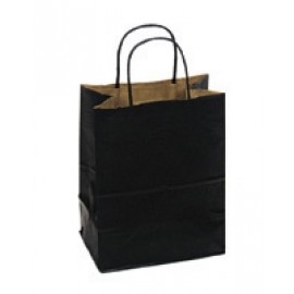 Custom Imprinted 100% Recycled Tinted Tan Kraft Paper Shopping Bag 5 1/2"x3 1/4"x8 3/8"