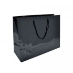 Custom Printed Process Printed Gloss Laminated Euro Tote Bag (Black) (13"x5"x10")