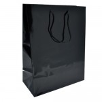 Colored Hot Stamped Gloss Eurotote Bag (10"x5"x13") (Black) Custom Printed
