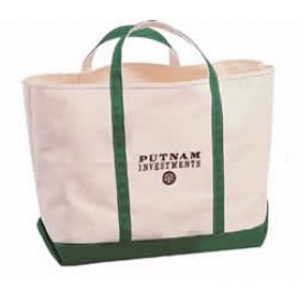 Logo branded 15 Oz. Natural Canvas Boat Tote Bag (23"x13"x8")