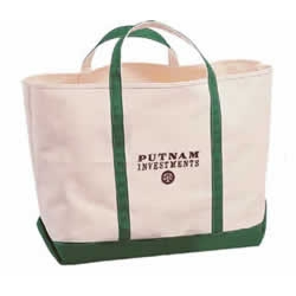 Logo branded 18 Oz. Natural Canvas Boat Tote Bag (23"x13"x8")