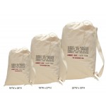 Logo Imprinted Small Canvas Laundry Bag with Webbed Shoulder Strap