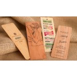 2" x 6" - Wood Veneer Bookmarks - 2 Sided Color Print with Logo