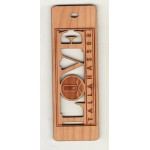 1.5" x 6" - Hardwood Bookmark - Customized Hardwood Shapes with Logo