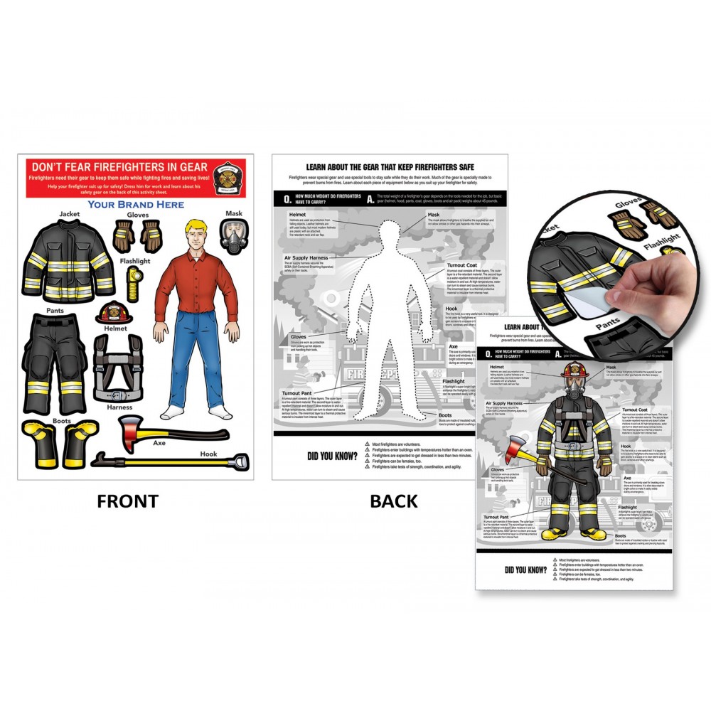 Fireman Dress-Up Peel-N-Place (Caucasian Male) with Logo