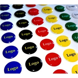 Custom Custom Size, Shape and Print Epoxy Dome Stickers