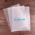 Clear Document Folders Transparent Filing Envelopes Poly Envelope with Snap Button (Frosting) with Logo