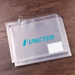 Promotional Clear Zip Plastic Envelopes A4 Zipper Document Folder Letter File Folders Expanding Envelope (Label)