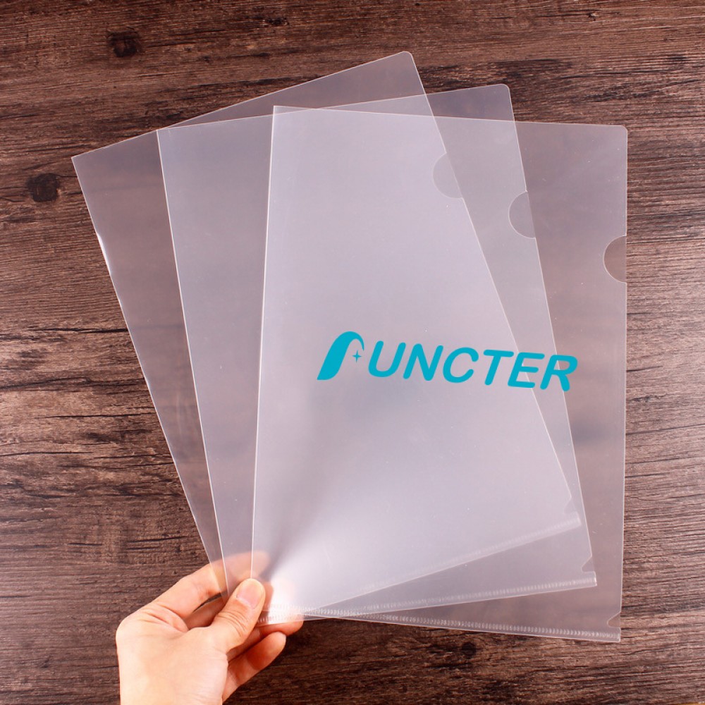 Plastic Folders for Document, A4 Letter Size File Folder ( Transparent ) with Logo