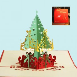 Festive 3D Holiday Evergreen Greeting Cards with Logo