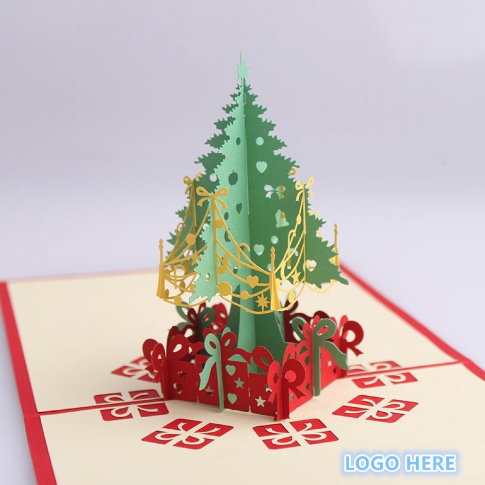 Custom 3D Christmas Tree Greeting Cards