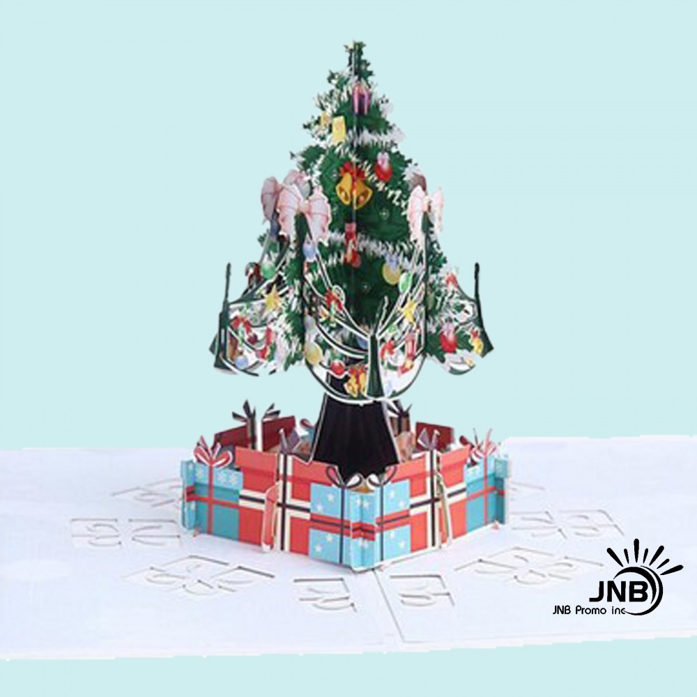 Joyful Christmas Tree Greeting Cards with Logo