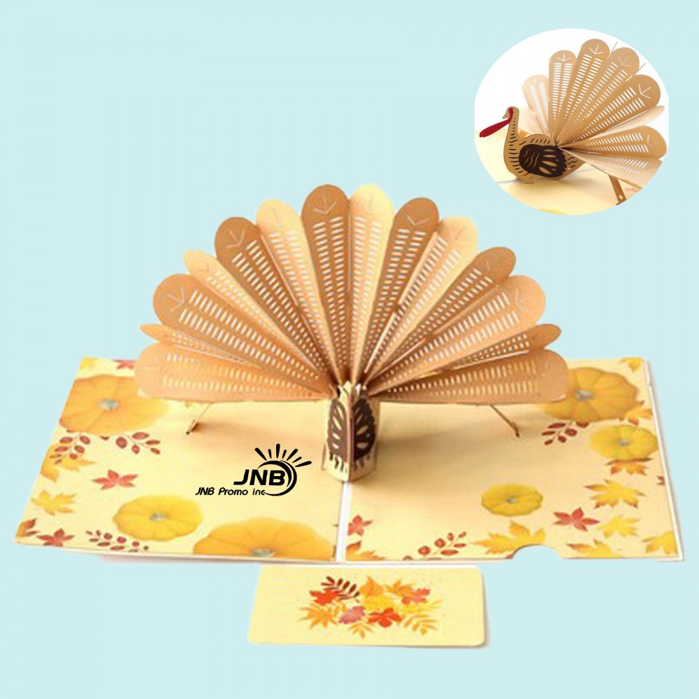 Festive 3D Thanksgiving Turkey Cards with Logo