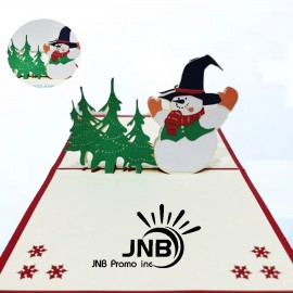 Snowman Christmas Folding Cards for Holiday Wishes with Logo