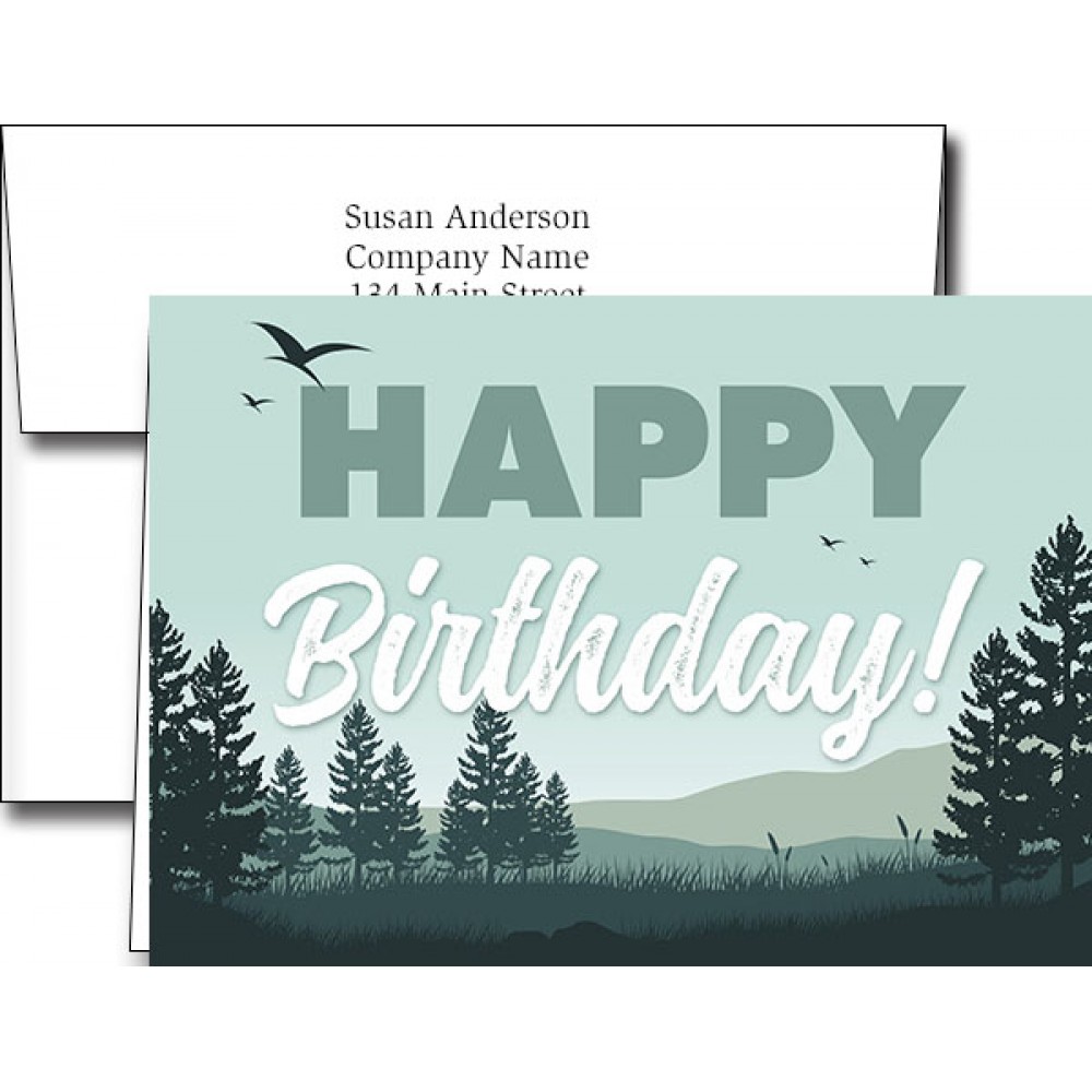 Customized Birthday Greeting Cards w/Imprinted Envelopes