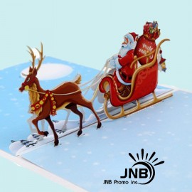 Cheerful Santa Ride Christmas Greeting Card with Logo