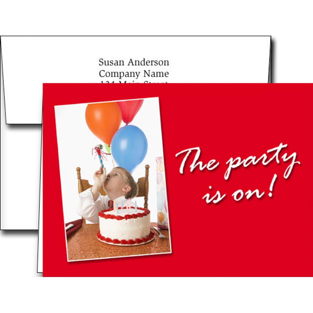 Promotional Birthday Greeting Cards w/Imprinted Envelopes