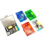 Customized Back To School /Office Kit With Stapler, Staples, Sticky Notes, Rubber Bands, Paper Clips, And Tape