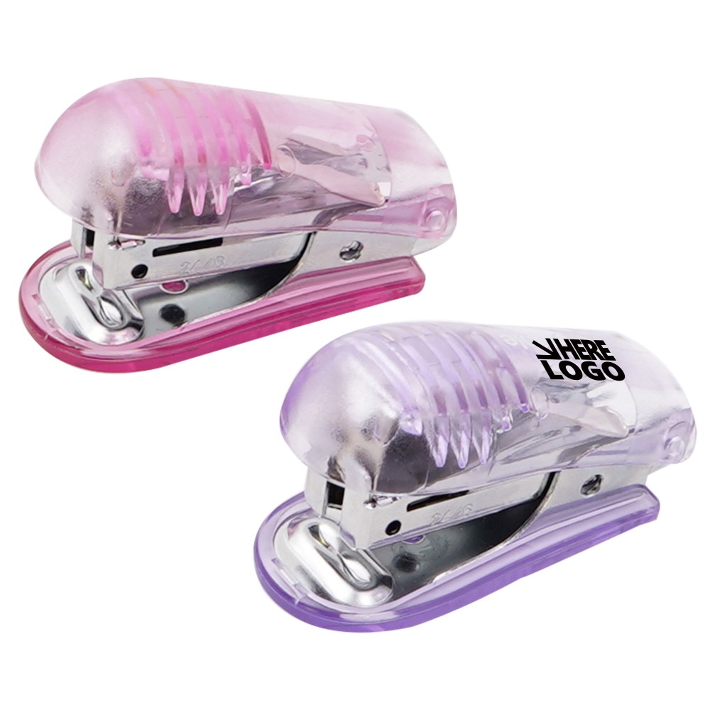 MOQ 100PCS Transparent Mini Stapler with Logo