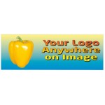 Yellow Bell Pepper Panoramic Photo Badge/Button w/ Metal Pin (1.625"x4.625") with Logo